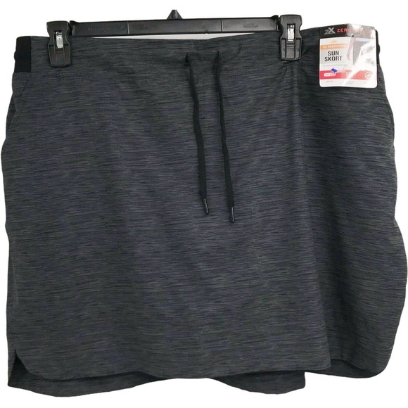 ZERO EXPOSURE WOMEN'S SIZE 2XL UV PROTECTION GRAY STRETCH FABRIC SUN SKORT - Picture 2 of 7